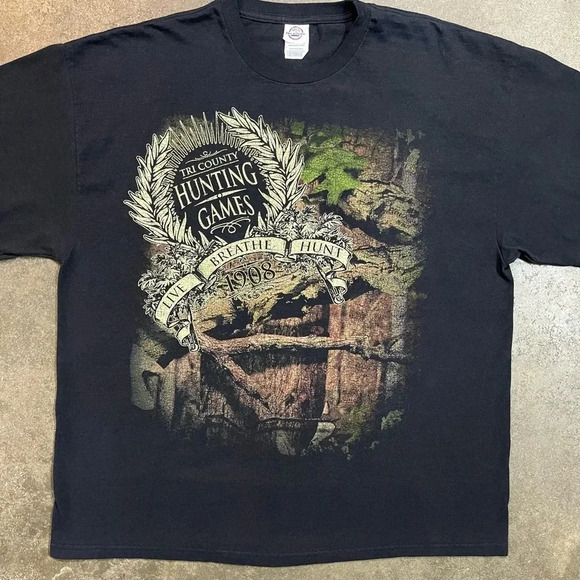 Vintage Mossy Oak Faded Outdoor Distressed Retro T Shirt Hunting - Picture 2 of 8